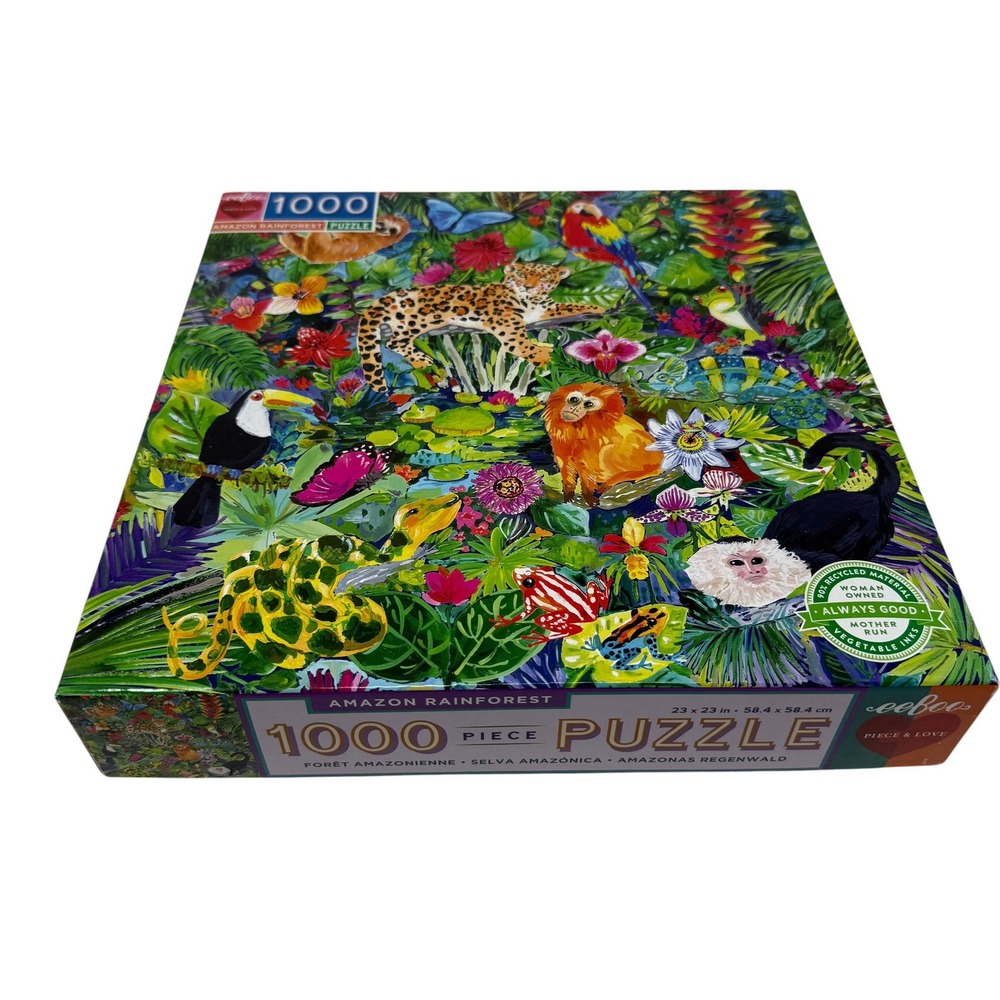 eeBoo Amazon Rainforest 1000  Puzzle Piece & Love Jennifer Orkin Lewis UNCOUNTED